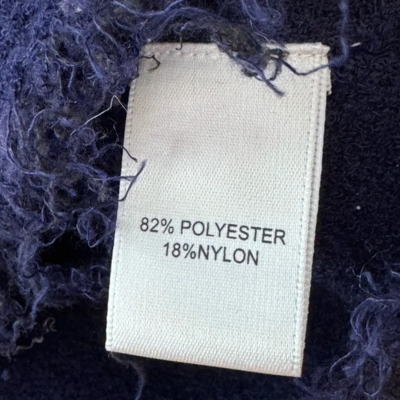 Joie Raw Edge Navy Blue Vneck Cardigan Sweater. Large. Button front. Pockets. - Picture 4 of 7